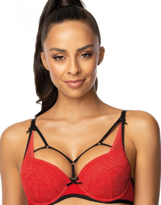 Сутиен с повдигащ ефект в червен цвят LOREN M-3636/11 - Sabrina.bg