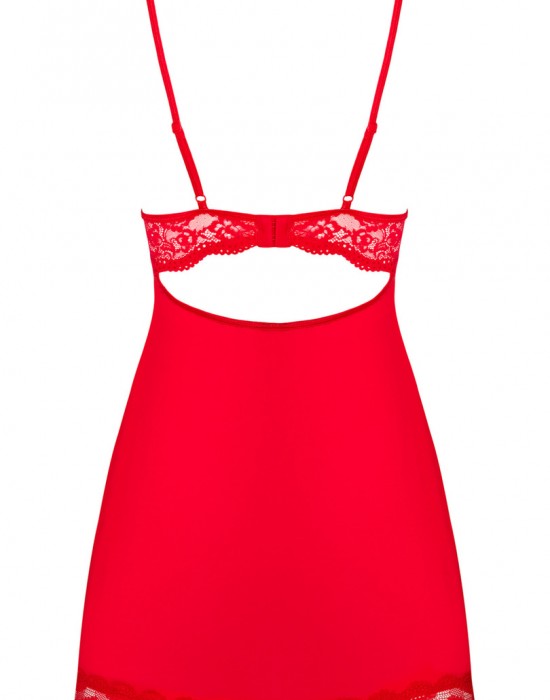 Червена нощница с прашки Luvae - Sabrina.bg