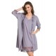Микрофибърен халат в сив цвят STELLA 05090 - Sabrina.bg