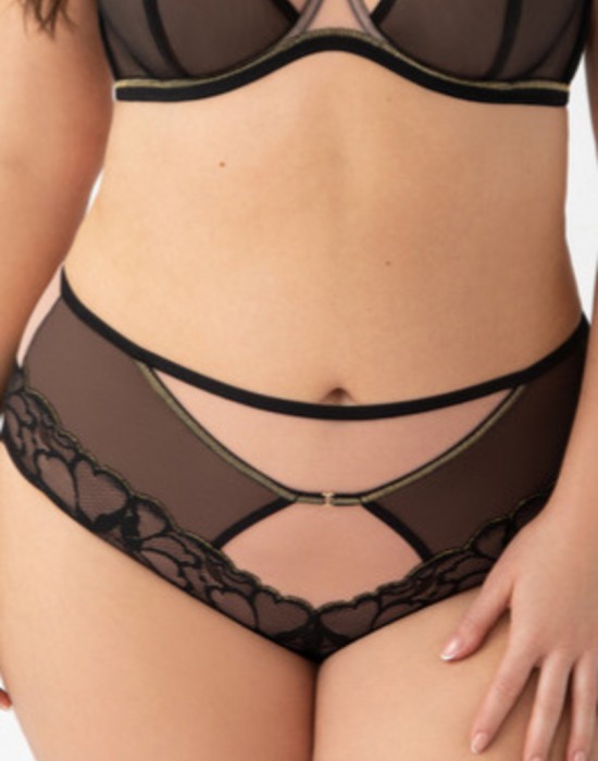 Бикини с висока талия в черен цвят K759 SAANVI - Sabrina.bg
