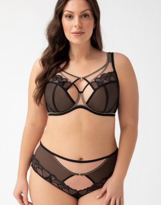 Бикини с висока талия в черен цвят K759 SAANVI - Sabrina.bg