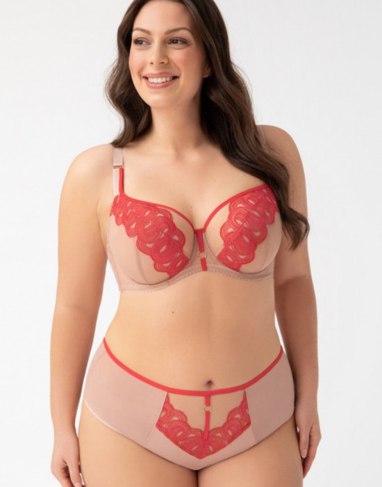 Бикини с висока талия в бежов цвят K762 CARLA - Sabrina.bg