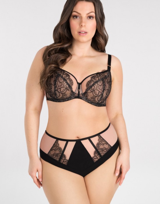 Сутиен с дантела в черен цвят K834 BLACK TO BLACK - Sabrina.bg