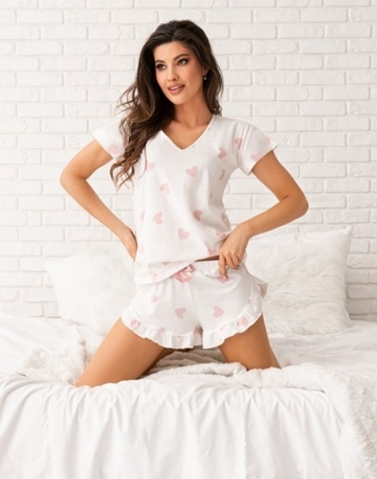 Дамска пижама в цвят екрю Sweet 1/2