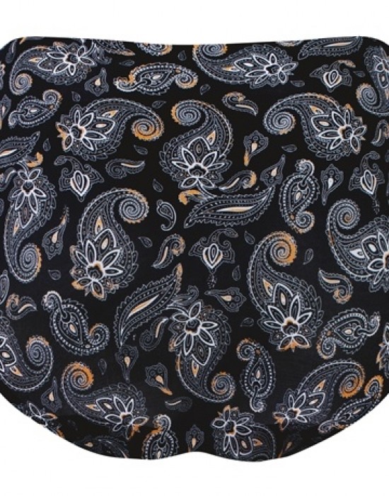 Безшевни бикини с принт в черен цвят Paisley