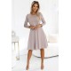 Ежедневна разкроена рокля в бежов цвят 567-1