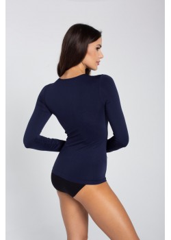 Basic Line Гладка дамска тениска Basic Line, син цвят