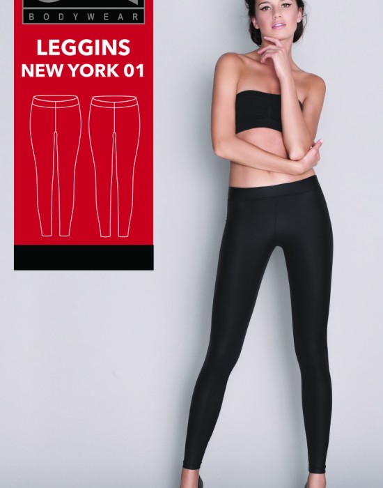 LEGGINS NEW YORK дамски клин еко кожа