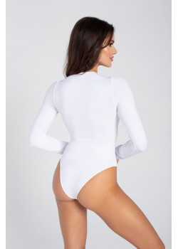 Body L Дамско боди с дълъг ръкав в бяло