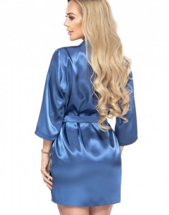 Aria сатенен халат, син цвят