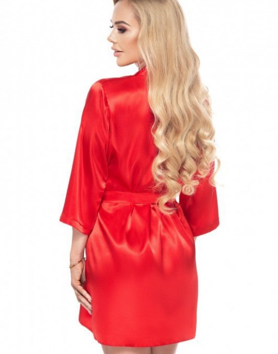 Aria сатенен халат, червен цвят