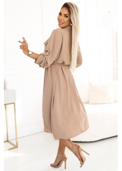 531-3 Рокля тип риза в цвят мока