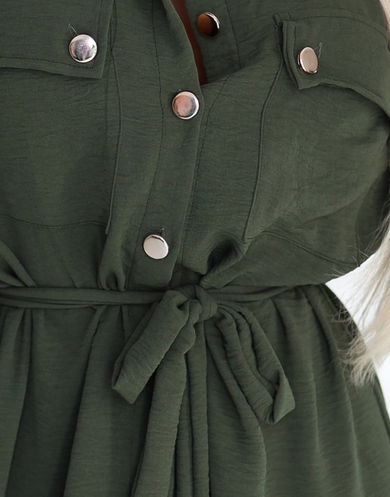 531-5 Рокля тип риза в цвят каки