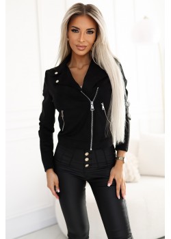 481-2 Късо велурено яке в черен цвят