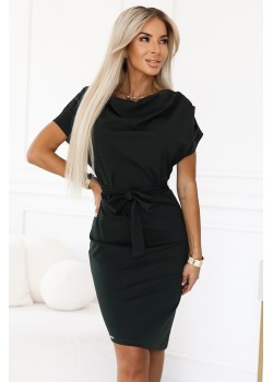 240-7 Асиметрична рокля в цвят каки