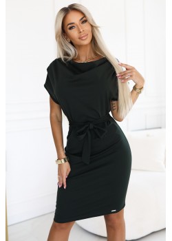 240-7 Асиметрична рокля в цвят каки