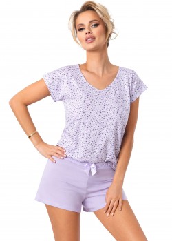 Дамска пижама Piama-Fiorella-Shorts-Liliowy