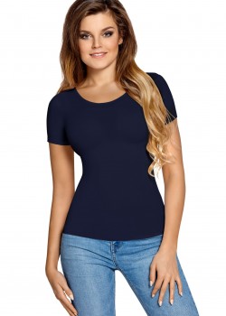 Дамски топ Bluzka-Carla-Krtki-rkaw-Granatowa-Granatowy