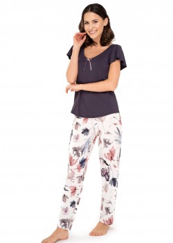 Дамска пижама Piama-Missy-Fioletowo-Ecru