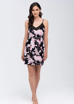 Нощница Koszulka-Magnolia-Czarna-Czarny