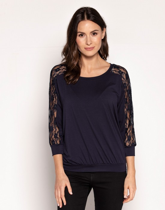 Дамски топ Bluzka-Celine-Granatowa-Granatowy
