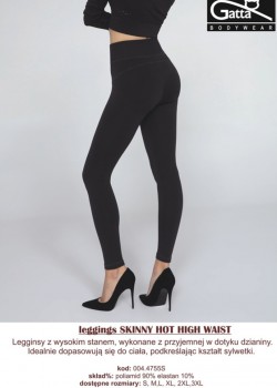 Дамски безшевен клин LEGGINGS SKINNY HOT HIGH WAIST BLACK