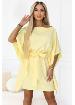 Широка рокля в жълт цвят, модел 287-41