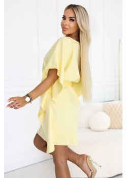 Широка рокля в жълт цвят, модел 287-41