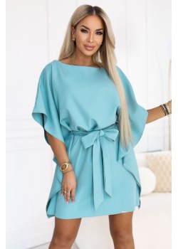 Широка рокля в син цвят, модел 287-40