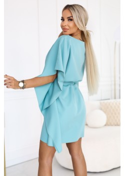 Широка рокля в син цвят, модел 287-40