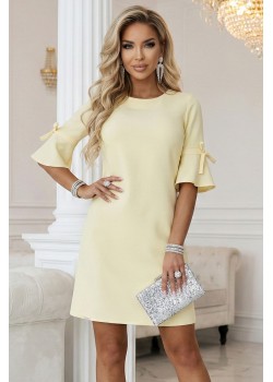 Ежедневна рокля в жълт цвят, модел 217-12