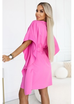 Широка рокля в розов цвят, модел 287-42
