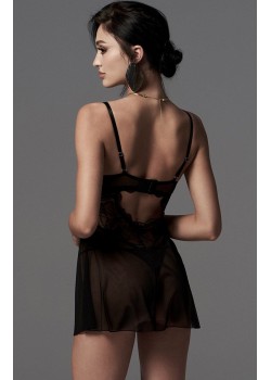 Черна секси нощница с прашки Perisia