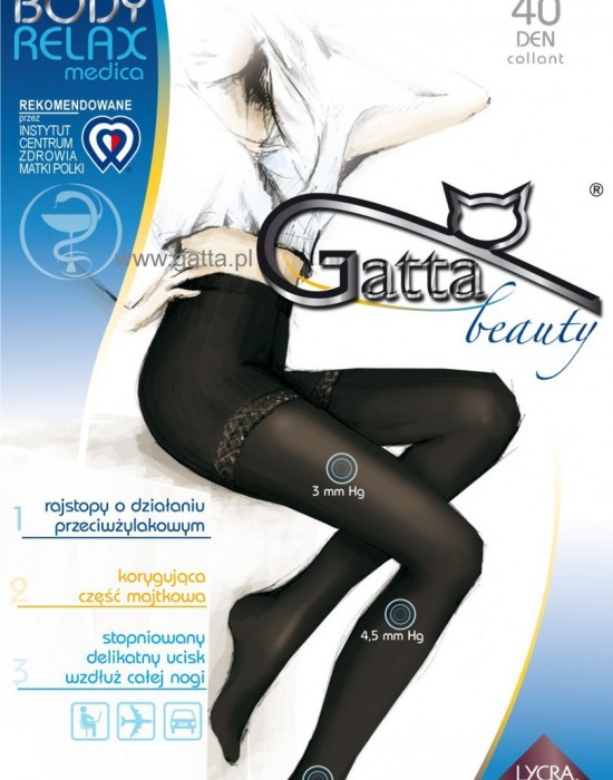 Релаксиращ чорапогащник в бежово Body Relaxmedica Beige 40 DEN - Sabrina.bg