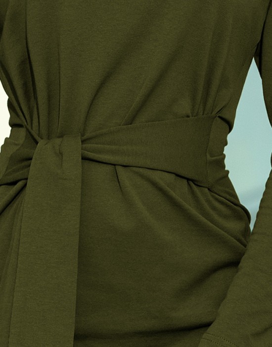 Ежедневна къса рокля в цвят каки 209-5 - Sabrina.bg