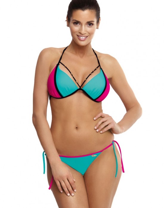 Бански костюм от две части в  мента и розово Lara M-511-2 - Sabrina.bg