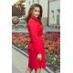 Елегантна червена рокля 284-1 - Sabrina.bg