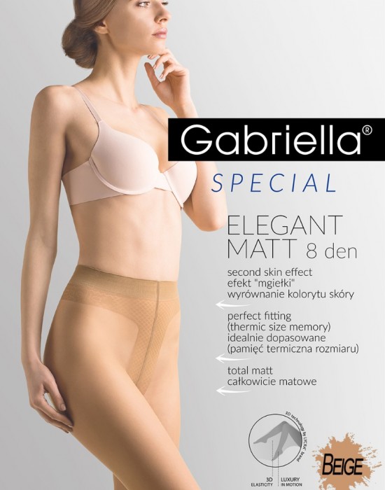 Матов чорапогащник в бежов цвят Elegant Matt 8 DEN Beige - Sabrina.bg
