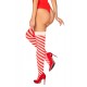 Коледни чорапи на червени и бели ивици Kissmas - Sabrina.bg