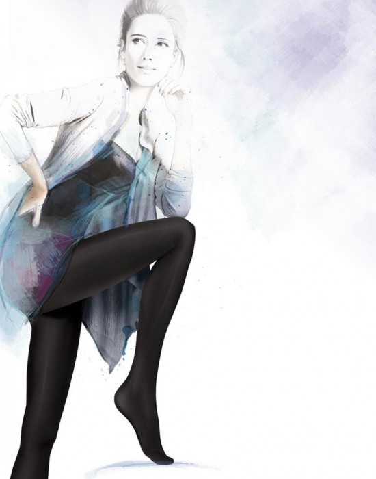 Безшевни чорапогащи в черен цвят LYCRA® 3D Satti Matti 90 DEN - Sabrina.bg