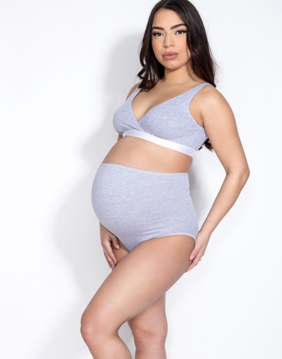 Дамски бикини за бременни в сиво MAMA BELLY - Sabrina.bg