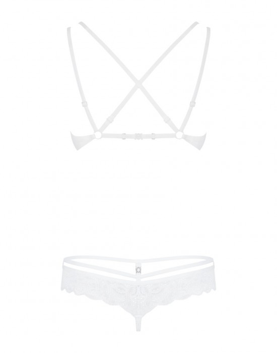 Секси комплект в бял цвят 860-SET-2 - Sabrina.bg