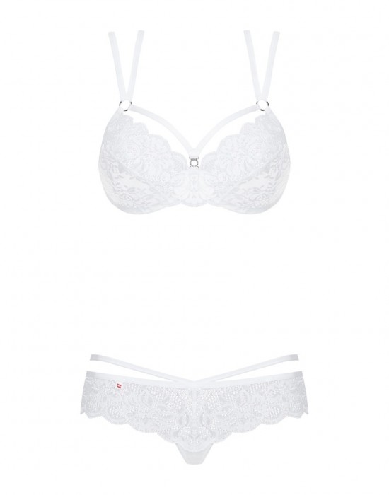 Секси комплект в бял цвят 860-SET-2 - Sabrina.bg