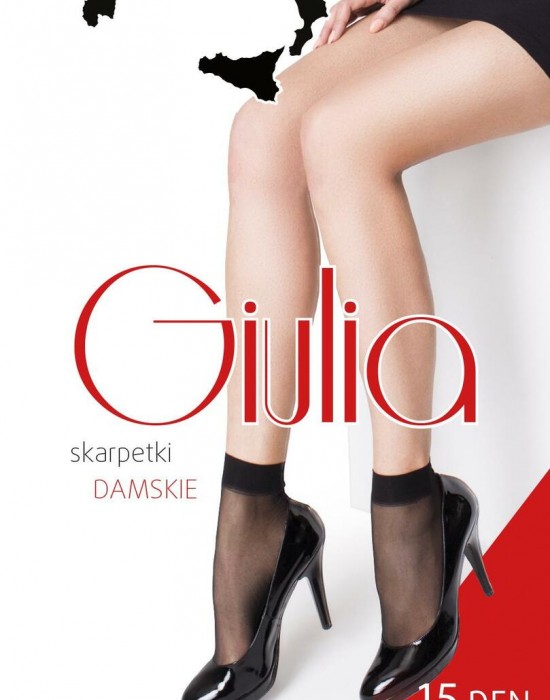 Къси дамски чорапи в черен цвят GIULIA NERO 15 DEN - Sabrina.bg
