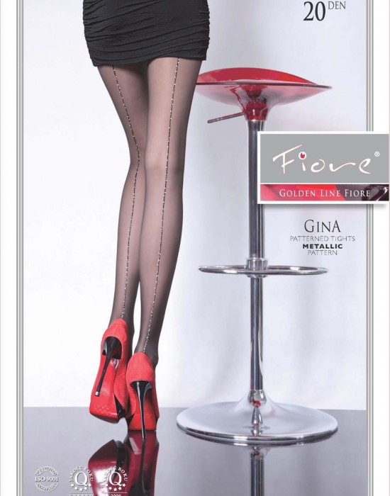 Чорапогащник с ефектен десен в черен цвят GINA 20 BLACK - Sabrina.bg