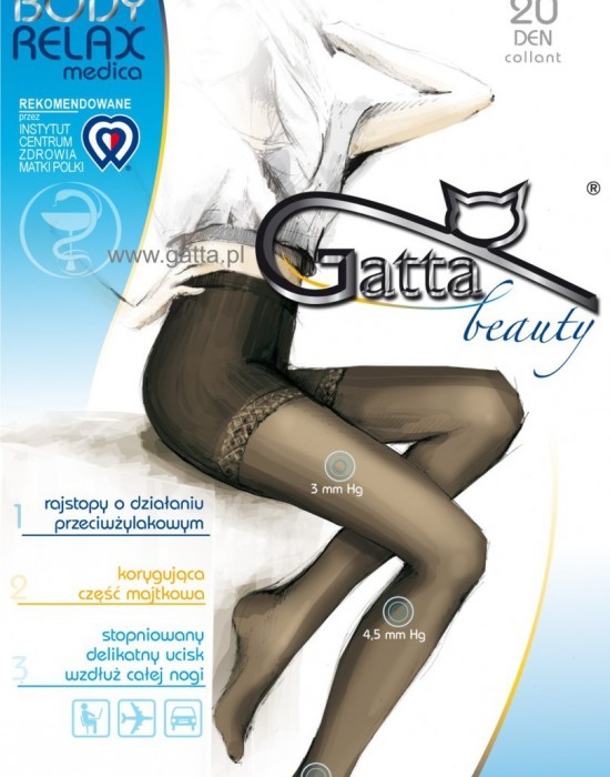 Релаксиращ чорапогащник в черен цвят Body Relaxmedica Nero 20 DEN - Sabrina.bg