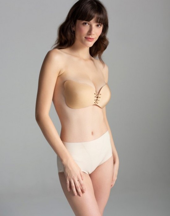 Силиконов сутиен в бежов цвят Invisible Beauty Bra 01 - Sabrina.bg