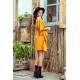 Широка рокля в цвят горчица 287-1 - Sabrina.bg