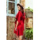 Широка рокля в червен цвят 287-3 - Sabrina.bg