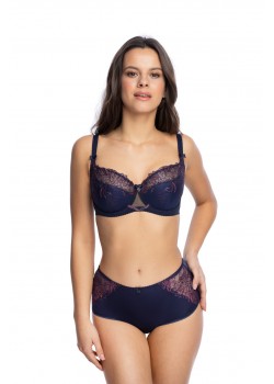Бикини с висока талия в тъмносин цвят LUNA 1149